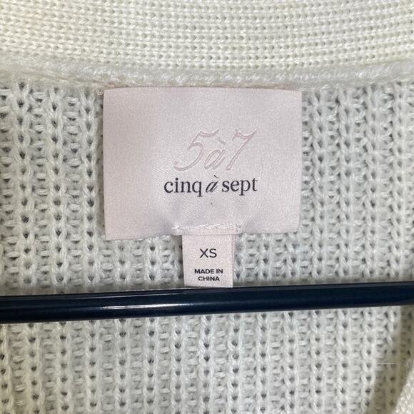 Cinq à Sept Carly Cardigan in Ivory Women's XS - Picture 5 of 8